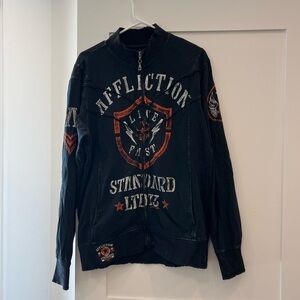 Affliction Black Zip Up Jacket